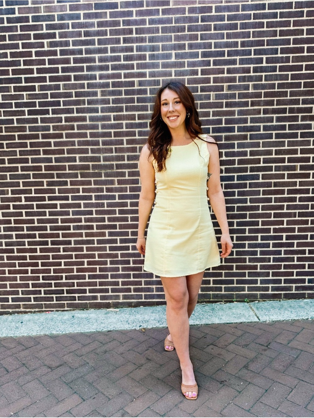 Sleeveless Yellow Shift Dress - Women's Summer Dress